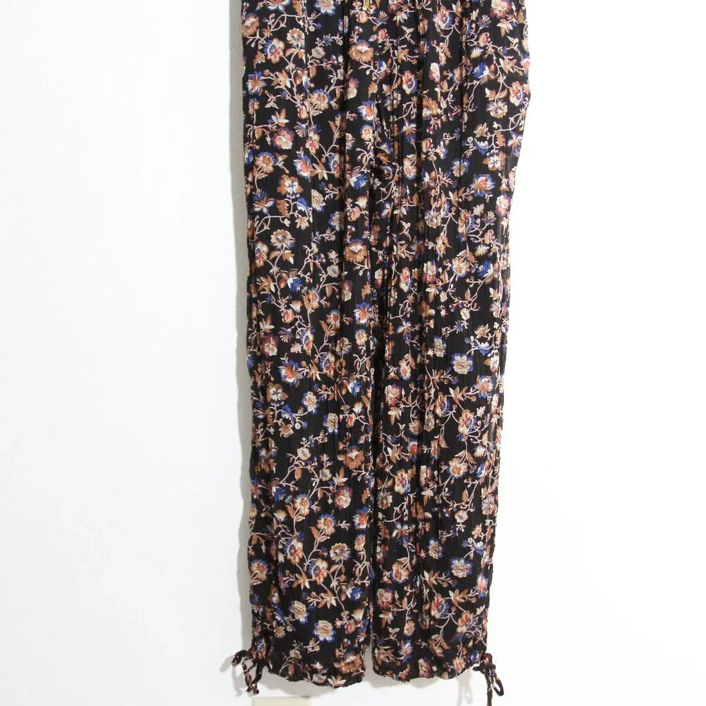 NWT Free People Samara Floral Tapered Jumpsuit Button Front Sleeveless Sz Small